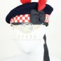Scottish Military Piper Red & White DICED BALMORAL Bonnet Hat/kilt Caps 100% Wool