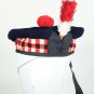 Scottish Military Piper DICED BALMORAL Bonnet Hat/kilt Caps 100% Black Wool