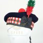 Scottish Military Piper Red Green & White DICED BALMORAL Bonnet Hat/kilt Caps 100% Wool