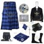 Men's Scottish Ramsey Blue Utility Kilt - 2 Cargo pockets American Patriot Tartan Utility kilt