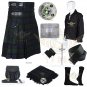 Men's Scottish Black Watch Utility kilt Package - 2 Cargo pockets Utility Kilt Deal Set