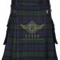 Men's Scottish Black Watch Utility kilt Package - 2 Cargo pockets Utility Kilt Deal Set