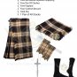 Scottish Rose Ancient 8 Yard KILT With Flashes - Fly plaid - Brooch - Socks Kilt