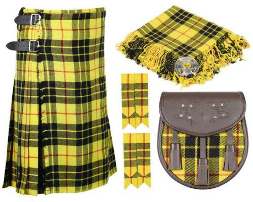 Men's Scottish Macleod of Lewis 8 Yard KILT Tartan KILT - With Free Accessories