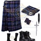 Scottish Men Traditional Pride of Scotland 8 yard Tartan KILT - Free Accessories
