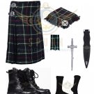 Men's Scottish Mackenzie 8 yard KILT Traditional 8 yard kilt- Free Accessories