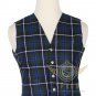 Men's Scottish Blue Douglas VEST 5 Buttons Vest Acrylic Tartan Vest - Wedding Vest