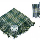 Scottish Traditional  St-Patrick Tartan Kilt FLY PLAID + Brooch - Flashes - Kilt pin