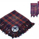 Scottish Traditional  Cameron Tartan Kilt FLY PLAID + Brooch - Flashes - Kilt pin