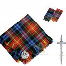 Scottish Traditional LGBTQ Tartan Kilt FLY PLAID + Brooch - Flashes - Kilt pin
