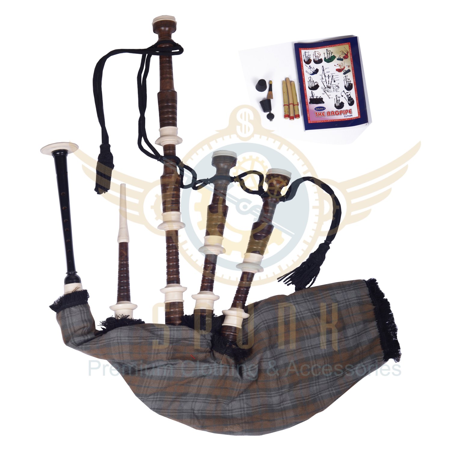 BAGPIPES Highlander Scottish Black Watch Weathered Rosewood With Carry