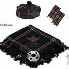 Scottish Scottish National Tartan Kilt FLY PLAID + Brooch- Flashes - Kilt pin -Tam Hat