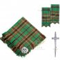 Scottish Tara Murphy Tartan Kilt FLY PLAID + Brooch- Flashes - Kilt pin -Tam Hat