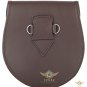 Premium - Brown Leather - MacDonald Tartan Scottish KILT SPORRAN Chain Strap