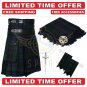 Scottish Black Watch Utility Kilt For Men With Free Accessories