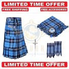 Scottish Ramsey Blue Hunting Tartan Utility Kilt For Men With Free Accessories