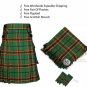 Scottish Tara Murphy Utility Kilt Leather Straps kilt Free Fly Plaid - Brooch - Flashes