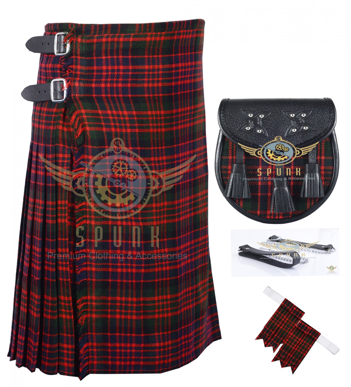 Scottish MacDonald 8 Yard KILT 13 Oz 8 yard Kilts MacDonald Tartan Kilt ...