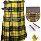 Scottish Macleod of Lewis 8 Yard KILT 13 Oz 8 yard Kilts Tartan Kilt Sporran & Flashes