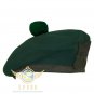 Scottish Highlander Military Piper Solid Green BALMORAL Bonnet Hat /KILT CAP 100% Wool