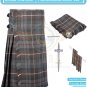 Men's Scottish Highland Traditional Mackenzie weathered Tartan 8 yard Kilt With Accessories