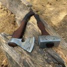 2pcs Set - Viking Axe+ Viking Hammer , Mjolnir Hammer, Hand Forged Corban Steel