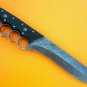 CUSTOM HANDMADE FORGED DAMASCUS STEEL FULL TANG BOWIE KNIFE WITH LEATHER SHEATH