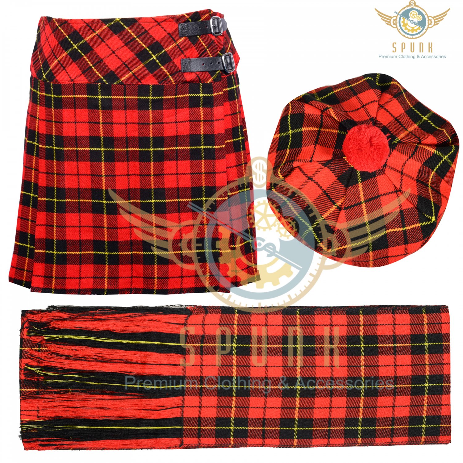 Scottish Wallace Mini Ladies Billie Skirt - Kilt- Sash- Tam O 'Shanter Hat