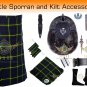 Men's 8 Yard Scottish Gordon Tartan Kilt, Highland Wedding Kilts & Accessories