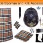 Scottish Camel Thompson Tartan 8 yard Kilt, Highland Wedding Kilts & Accessories