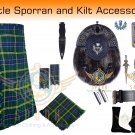 Men's Scottish Us Army Tartan 8 yard Kilt, Highland Wedding Kilts & Accessories