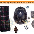 Scottish Men's  Scottish National Tartan 8 yard Kilt Men's Traditional Highland 8 yard kilt Set