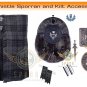 Scottish Highlander Grey 8 yard Kilt Men's Traditional Highland 8 yard kilt Set