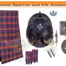 Scottish Cameron 8 yard Kilt Men's Traditional Highland 8 yard kilt Set