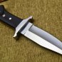 CUSTOM HANDMADE LOVELESS STYLE KNIFE D2 STEEL BLACK MICARTA WITH LEATHER SHEATH
