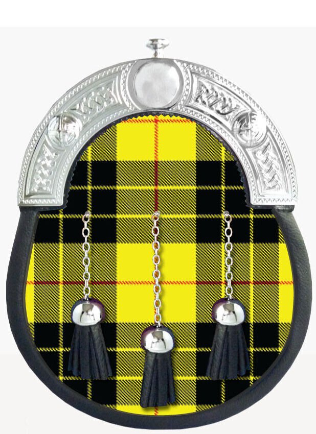 Scottish Handmade Macleod of Lewis Tartan Plaid Full Dress Kilt Sporran & Chain Strap