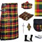 Scottish Highland Traditional Handmade Men's 8 YARD Buchanan TARTAN KILT and accessories