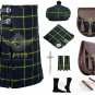 Scottish Highland Traditional Handmade Men's 8 YARD Gordon TARTAN KILT and accessories