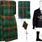 Scottish Traditional Handmade Men's 8 YARD Ross Hunting Modern TARTAN KILT and accessories