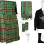 Scottish Traditional Handmade Men's 8 YARD Tara Murphy TARTAN KILT and accessories