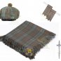 Traditional Scottish Black Watch Weathered Tartan Kilt FLY PLAID Brooch Flashes - Kilt pin - Tam Hat
