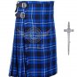 Scottish Men's 8 Yard Kilts 13oz, Casual Kilt, Various American patriot Tartan & KILT Pin