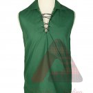 Men's Scottish Jacobite Ghillie Kilt Green Shirt Small To 6XL 100 % Cotton Kilt Shirts