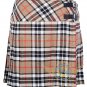 Scottish Acrylic Camel Thompson Tartan Ladies Skirt for women Knee Length Tartan Pleated Kilts