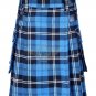 Men's Scottish Utility kilts Two Side Pockets Fashion Multi Colors Clan Ramsey Blue Hunting Tartan