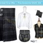 Scottish Traditional Handmade Men's Grey Watch Tartan 8 Yard KILT & Accessories