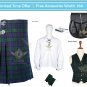 Scottish Traditional Handmade Men's Black Watch Tartan 8 Yard KILT & Accessories