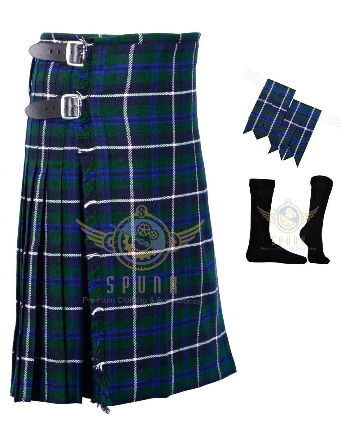 Scottish Men's Traditional 8 Yard Kilt Blue Douglas Tartan KILTS with ...