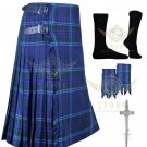 Scottish Men's Traditional 8 Yard Kilt Spirit of Scotland Tartan KILTS - Flashes - Kilt pin - Socks