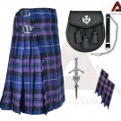 Scottish 8 Yard Pride of Scotland Tartan Kilt Highland Weeding kilts With Kilt Pin Sporran Flashes